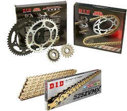 DID Chain & Sprocket Kit Golden (17-39-525ZVMX) for Kawasaki Ninja ZX - 10 R 2004-2005