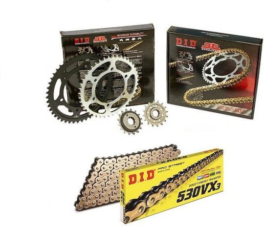 DID Chain & Sprocket Kit Golden (15-48-530VX/GB) for Yamaha FZ6 Fazer 1998-2003