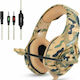 Onikuma Onikuma K1-B Camouflage Über Ohr Gaming-Headset mit Verbindung 3,5mm Braun