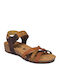 Plakton Anatomic Women's Leather Ankle Strap Platforms Brown