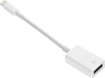 Μετατροπέας Lightning male σε USB-A female Λευκό (5903396086724)