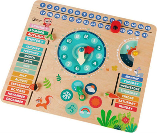 Classic World Ημερολόγιο Ζώα του Δάσους Educational Time Learning Game made of Wood for 1.5+ years Years Old