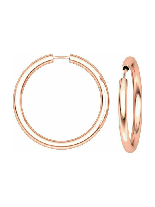 Silver rings "Classic" 2 cm rose gold plated, 20D20F-1