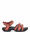 Tirra Leather Women's Flat Sandals Sporty Orange