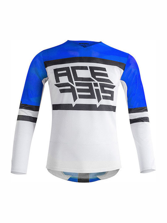 Acerbis MX Helios Vented Pentru bărbați Tricou Motocross Mânecă lungă Blue/White