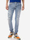 Herren Jeanshosen Elastisch Slim Fit Hellblau