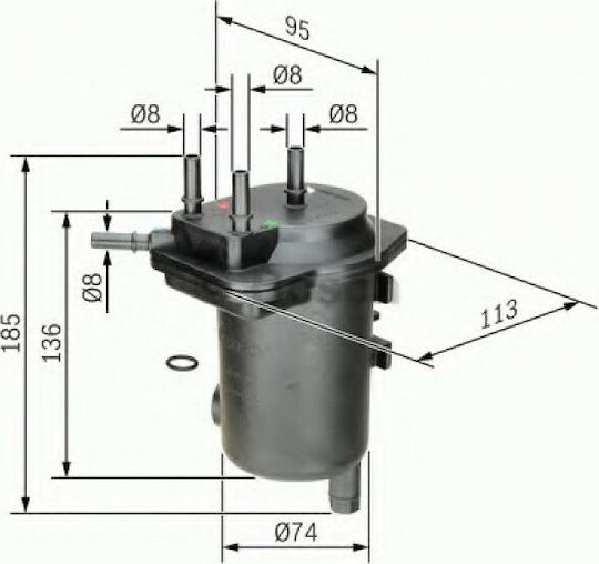 Bosch Car Fuel Filter Fuel Filter for Nissan Nv200/Note-Renault Kangoo/Clio Renault Thalia Nissan Evalia / Micra Ford Express 0450907008
