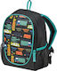 Herlitz Rookie Traffic Black Turquoise School Bag Backpack Elementary, Elementary Multicolored