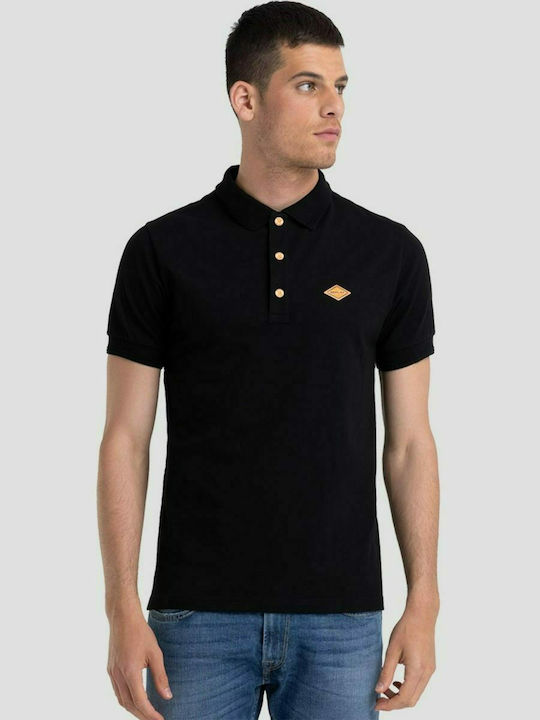 Replay Herren Kurzarmshirt Schaltflächen Schwarz M3073.000.20623-098