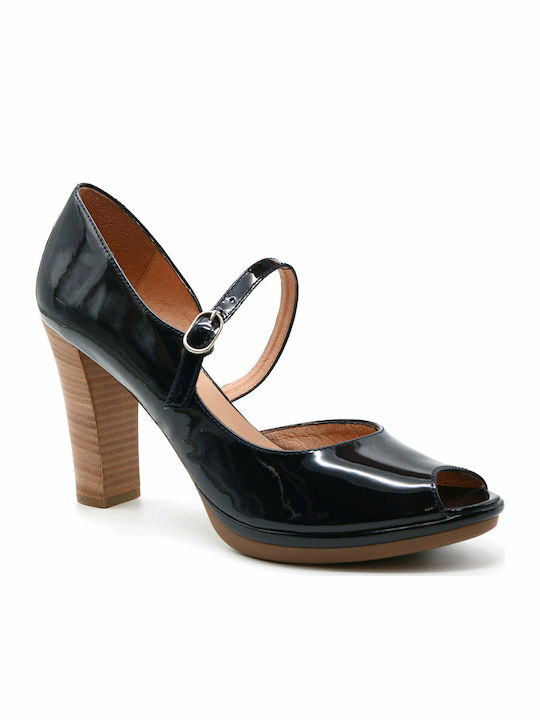 Wonders Patent Leather Women's Sandals Black