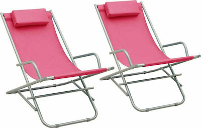 vidaXL Stühlchen Strand Rosa Wasserdicht Set 2Stück