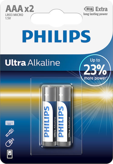 Philips Ultra Αλκαλικές Μπαταρίες AAA 1.5V 2τμχ