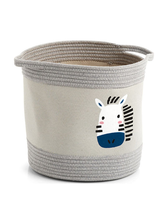 Kinder Aufbewahrungskorb aus Stoff Zebra Beige 1Stück