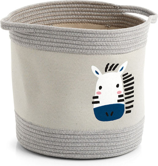 Kinder Aufbewahrungskorb aus Stoff Zebra Beige 1Stück