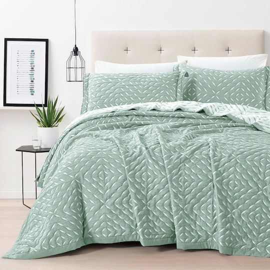Borea Rhombus Velvet Double Blanket Set 230x245cm Veraman