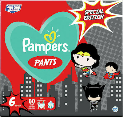 Pampers Πάνες Βρακάκι Special Edition Justice League No. 6 για 15+kg 60τμχ