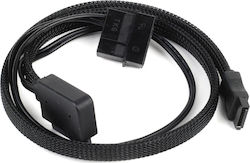 Silverstone 4-Pin Floppy / 7-Pin SATA III to 7-Pin SATA III Cable 0.5m Black (G560CP10B000020)