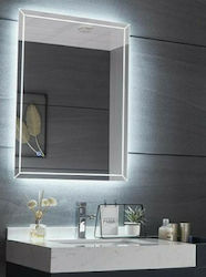 Gloria Linate Ορθογώνιος Καθρέπτης Μπάνιου με Φως 90x70cm