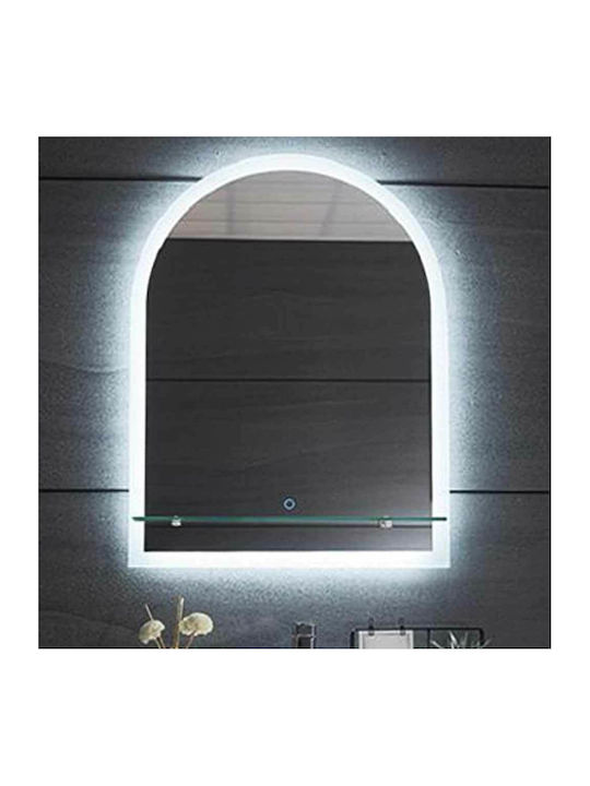Gloria Solo Semicircular Bathroom Mirror without Frame with LED Light ...