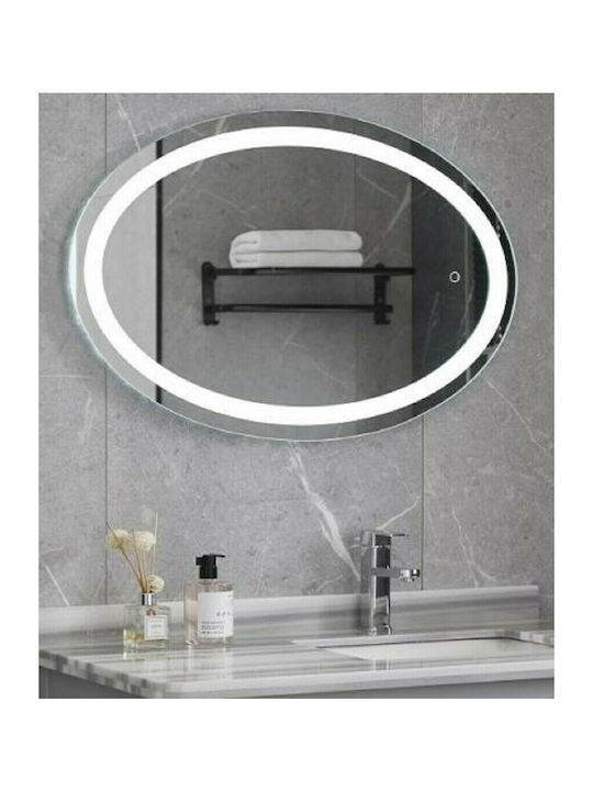 Gloria Ovale Oval Bathroom Mirror Led Touch 60x80cm