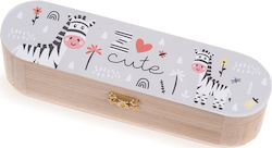 Christening Favor with Pencil Case Ζέβρα made of Wood