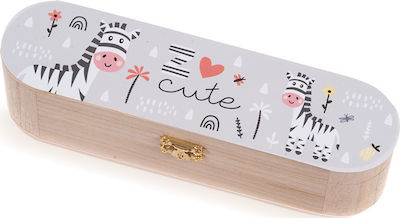 Christening Favor with Pencil Case Ζέβρα made of Wood