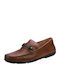 19V69 YOMG129-A15 Men's Leather Loafers Tabac Brown