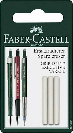 Faber-Castell Radiergummi-Set Ersatz für Bleistifte 1345/47 3Stück Weiße