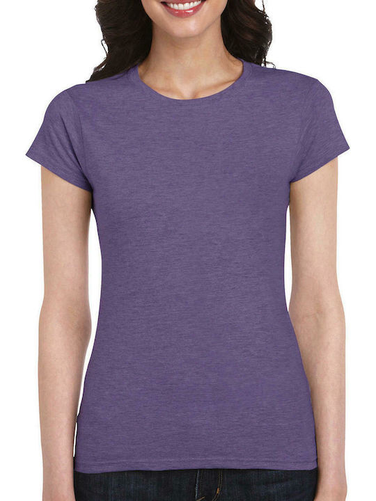 Gildan Γυναικείο Διαφημιστικό T-shirt Κοντομάνικο Heather Purple