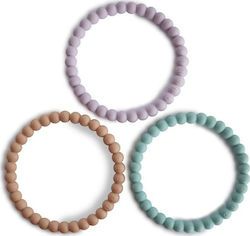 Mushie Pearl Beißarmband für Zahnen aus Silikon für 0 m+ 3Stück