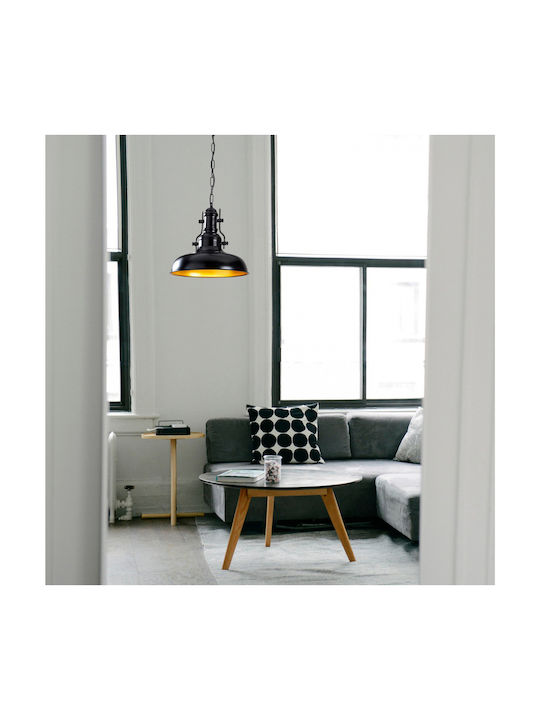 HomeMarkt Berceste Κρεμαστό Φωτιστικό Μαύρο Καμπάνα με Ντουί E27 32x32x78εκ.
