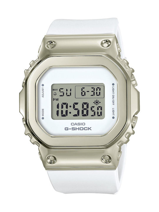 Casio G-Shock Ψηφιακό Γυναικείο Ρολόι Μπαταρίας με Λευκό Καουτσούκ Λουράκι