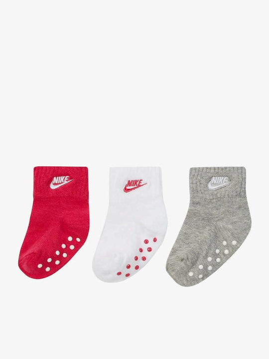 Nike Неплъзгащи Се Детски Чорапи За Глезена Бел...
