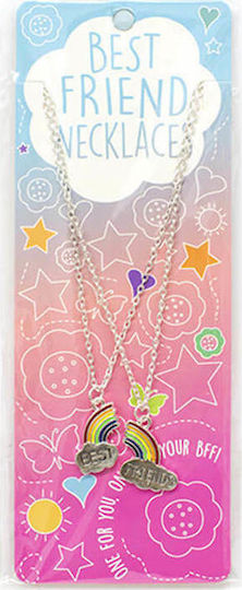 Gama Brands Double Necklace with Colorful Hearts Best Friends Rainbow Jewelry Game Best Friends Rainbow