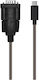 Cabletime C160 Braided USB 2.0 Cable USB-C Male RS-232 Black 1m