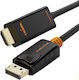 Cabletime Cable DisplayPort male - HDMI male 3m Black ()