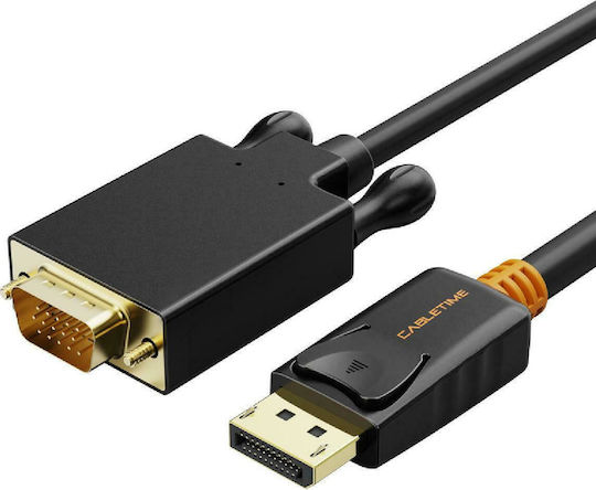 Cabletime Cable DisplayPort male - VGA male 1080p 3m Μαύρο