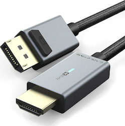 Cabletime Cable DisplayPort male - HDMI male με LED 4K 1.8m Μαύρο