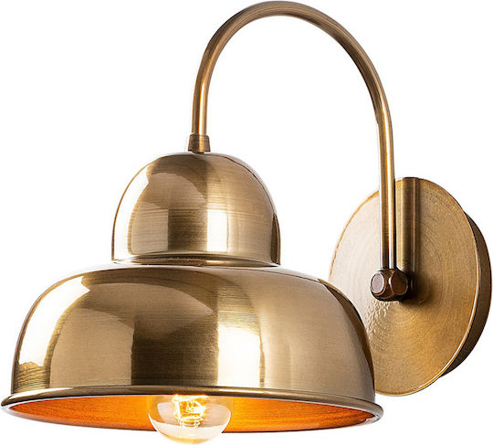 HomeMarkt Berceste Vintage Φωτιστικό Τοίχου με Ντουί E27 Χρυσό 20x24x20εκ.