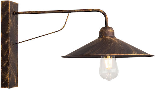 ArkoLight Industrielle Wandleuchte mit E27 Lampenbirnensockel Bronze 30x30x40cm 273-22/A1