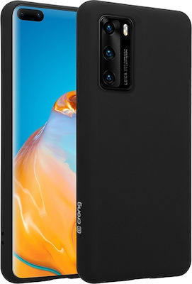 Crong Color Premium Back Cover Σιλικόνης Μαύρο (Huawei P40 Pro)