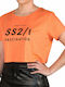 BodyTalk 1211-908020 Women's Athletic Crop Top Short Sleeve Orange