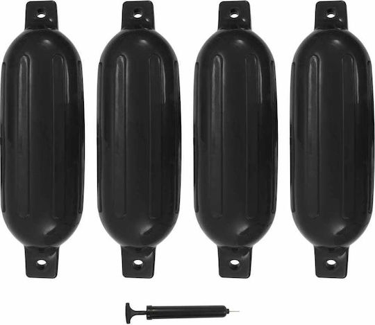 vidaXL Μπαλόνι Σκάφους Μπαλόνια Σκάφους PVC 58.5x16.5cm Μαύρο 4τμχ Μαύρο