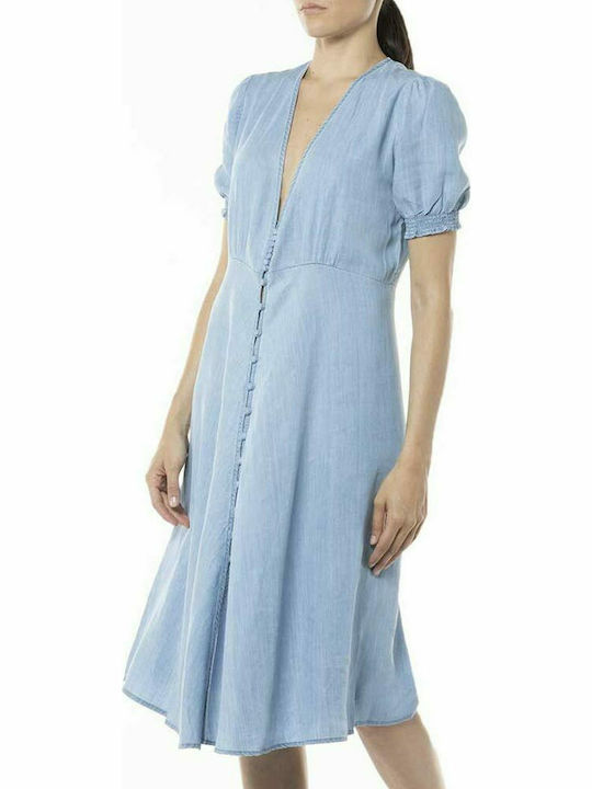 Replay Summer Midi Shirt Dress Dress Light Blue