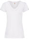 Fruit of the Loom Valueweight V Τ Γυναικείο Διαφημιστικό T-shirt Κοντομάνικο σε Λευκό Χρώμα