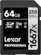 Lexar Professional 1667x SDXC 64GB Class 10 U3 V60 UHS-II
