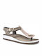 Fantasy Sandals Jules Leather Women's Flat Sandals Anatomic With a strap In Gray Colour