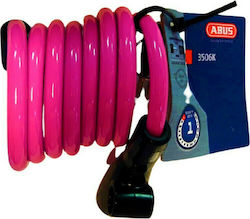 Abus 3506K/120 Bicycle Cable Lock with Key Pink