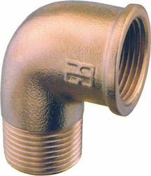 Lalizas Pipe Elbow Fitting Brass 1/2" Male/Female 90064