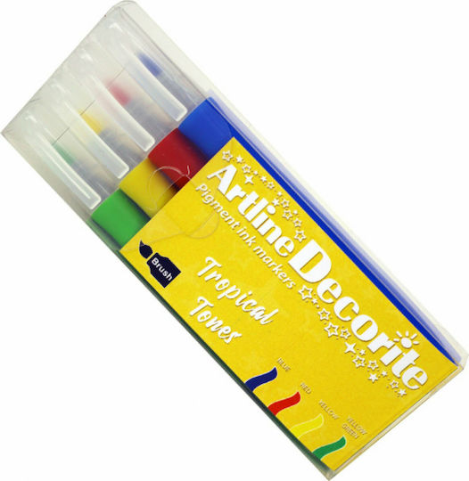 Artline Decorite Tropical Tones Σετ Μαρκαδόροι για Ξύλο, Πορσελάνη και Γυαλί 4τμχ